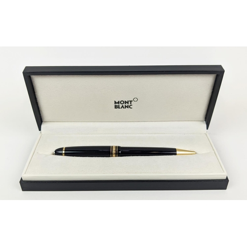 112 - THREE MONTBLANC PENS, comprising Meisterstuck No 161 ball point, with box, a further ball point pen ... 