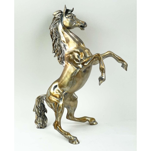 125 - REARING HOUSE, 20th century Italian stamped, in a silver bronzed finish, 46cm H.