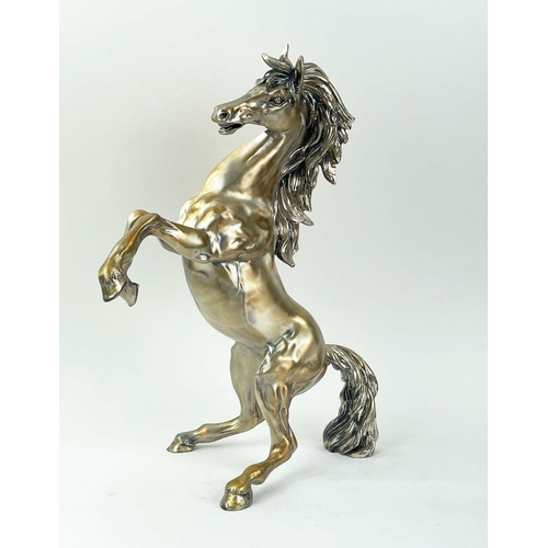 125 - REARING HOUSE, 20th century Italian stamped, in a silver bronzed finish, 46cm H.