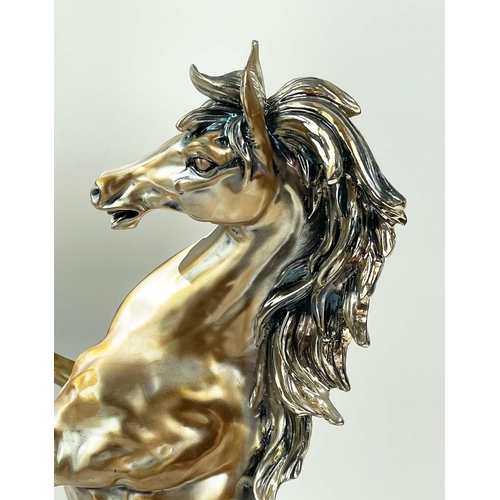 125 - REARING HOUSE, 20th century Italian stamped, in a silver bronzed finish, 46cm H.