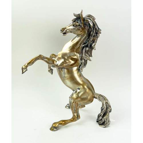 125 - REARING HOUSE, 20th century Italian stamped, in a silver bronzed finish, 46cm H.