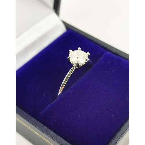 147 - AN 18CT WHITE GOLD DIAMOND SOLITAIRE, the single round brilliant cut stone of approximately 0.93 car... 