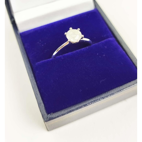 147 - AN 18CT WHITE GOLD DIAMOND SOLITAIRE, the single round brilliant cut stone of approximately 0.93 car... 