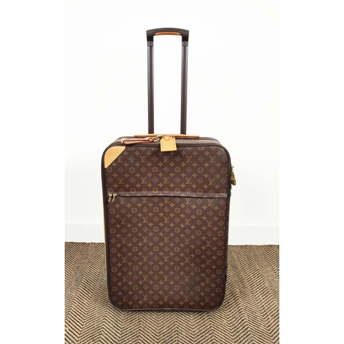 15 - LOUIS VUITTON PEGASE TROLLEY, monogram coated canvas with leather trims, handles, name tag, gold ton... 