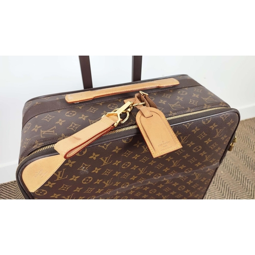 15 - LOUIS VUITTON PEGASE TROLLEY, monogram coated canvas with leather trims, handles, name tag, gold ton... 