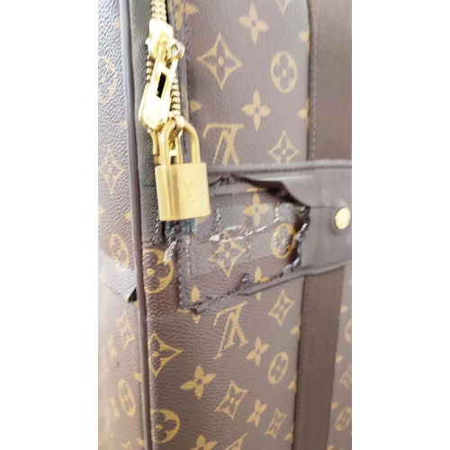 15 - LOUIS VUITTON PEGASE TROLLEY, monogram coated canvas with leather trims, handles, name tag, gold ton... 