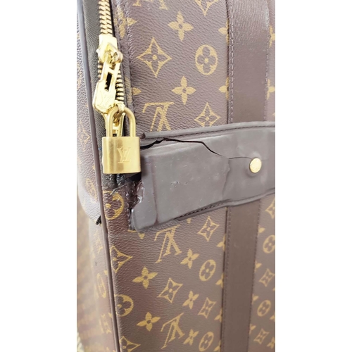 15 - LOUIS VUITTON PEGASE TROLLEY, monogram coated canvas with leather trims, handles, name tag, gold ton... 