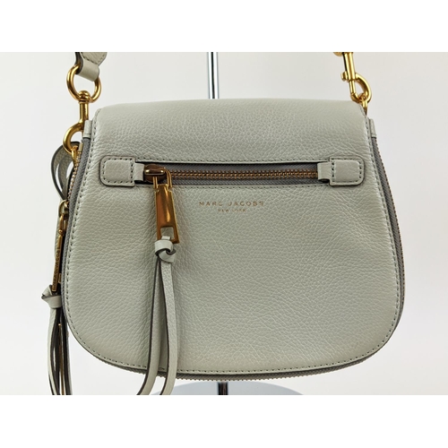 16 - MARC JACOBS RECRUIT SMALL SADDLE BAG, leather with gold tone hardware, fold over front with magnetic... 