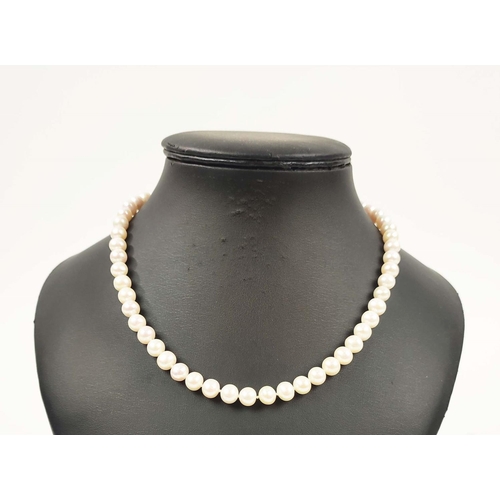 170 - A FRESHWATER PEARL SINGLE STRAND NECKLACE, with approximately 57 round white pearls of approximately... 