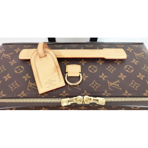 22 - LOUIS VUITTON PEGASE TROLLEY, monogram coated canvas with leather trims, handles, name tag, gold ton... 