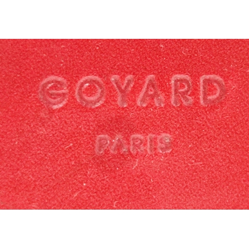 3 - GOYARD TROLLEY, iconic Goyardine red coated canvas exterior with leather trimming and handles, retra... 