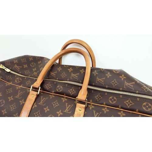 33 - LOUIS VUITTON SIRIUS TRAVEL BAG, monogram coated canvas with leather trims, handles, name tag, gold ... 