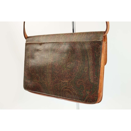 36 - ETRO VINTAGE BAG, iconic paisley print coated canvas with leather trims and adjustable crossbody str... 