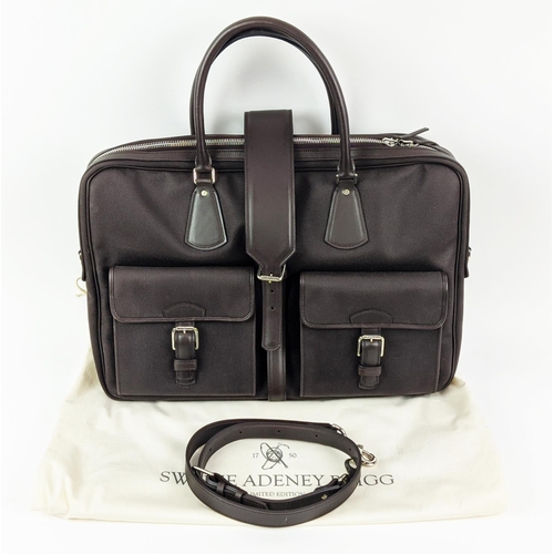 4 - SWAINE ADENEY BRIGG TRAVEL BAG, from St James Collection, canvas with leather trims, fabric interior... 