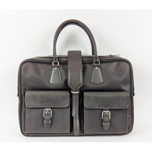 4 - SWAINE ADENEY BRIGG TRAVEL BAG, from St James Collection, canvas with leather trims, fabric interior... 