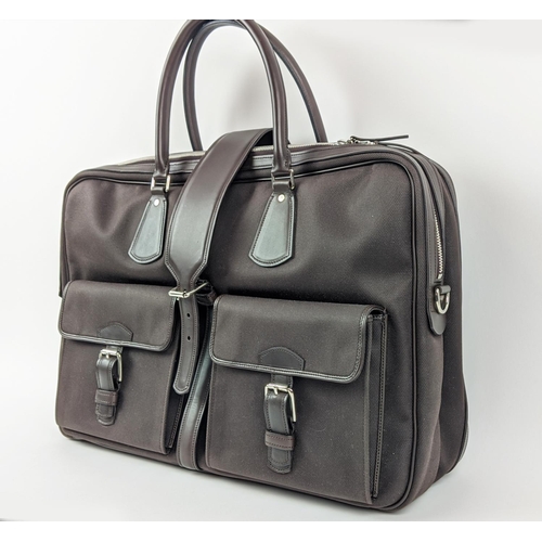 4 - SWAINE ADENEY BRIGG TRAVEL BAG, from St James Collection, canvas with leather trims, fabric interior... 