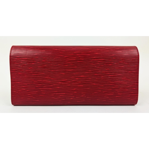 56 - LOUIS VUITTON ROLEAU BIJOUX JEWELLERY CASE, red epi leather, foldover design, front flap closure, tw... 