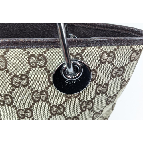 64 - GUCCI ECLIPSE SMALL BAG, monogram canvas with leather top handles, bottom and trims, fabric lining, ... 