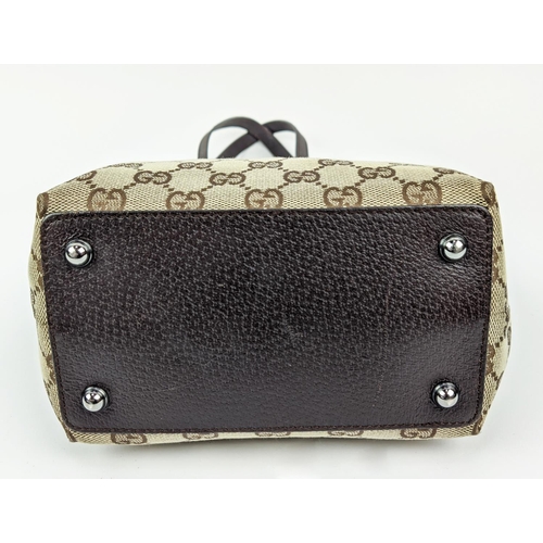 64 - GUCCI ECLIPSE SMALL BAG, monogram canvas with leather top handles, bottom and trims, fabric lining, ... 