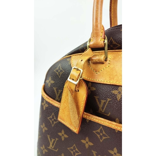 73 - LOUIS VUITTON VINTAGE DEAUVILLE BAG, monogram coated canvas with leather handles, trims, name tag, g... 