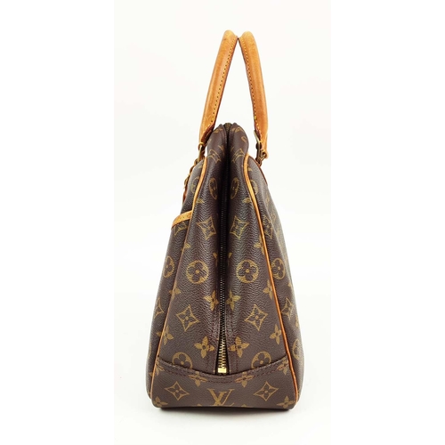 73 - LOUIS VUITTON VINTAGE DEAUVILLE BAG, monogram coated canvas with leather handles, trims, name tag, g... 