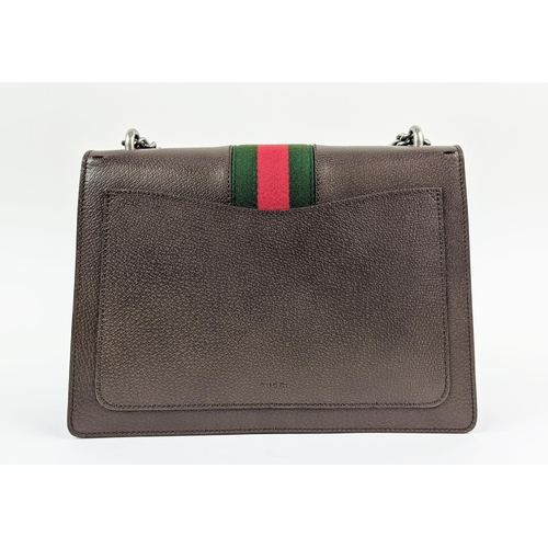 79 - GUCCI DIONYSUS BAG, grained leather with iconic web stripes, double headed tiger arc clasp, with a c... 