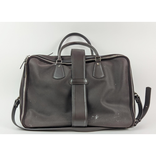 8 - SWAINE ADENEY BRIGG TRAVEL BAG, from St James Collection, canvas with leather trims, fabric interior... 