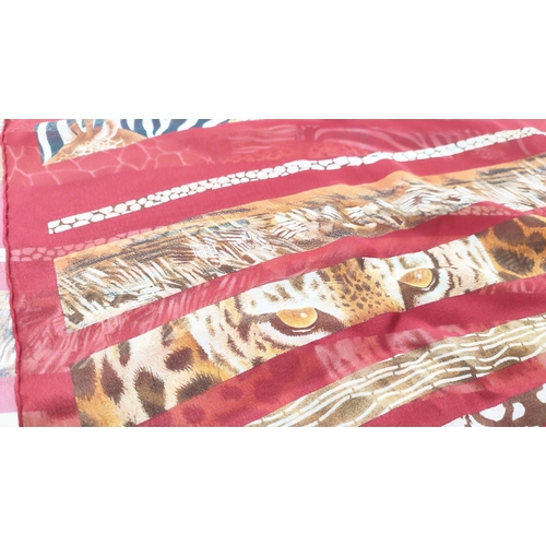 99 - SALVATORE FERRAGAMO 'LEOPARD JUNGLE' SILK SCARF, with box.