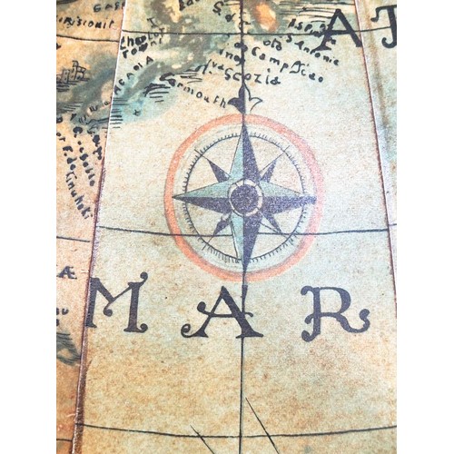 292 - GLOBE COCKTAIL CABINET, in the form of an antique terrestrial globe on stand with rising lid, and fi... 