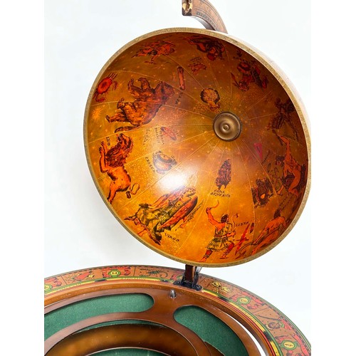 292 - GLOBE COCKTAIL CABINET, in the form of an antique terrestrial globe on stand with rising lid, and fi... 