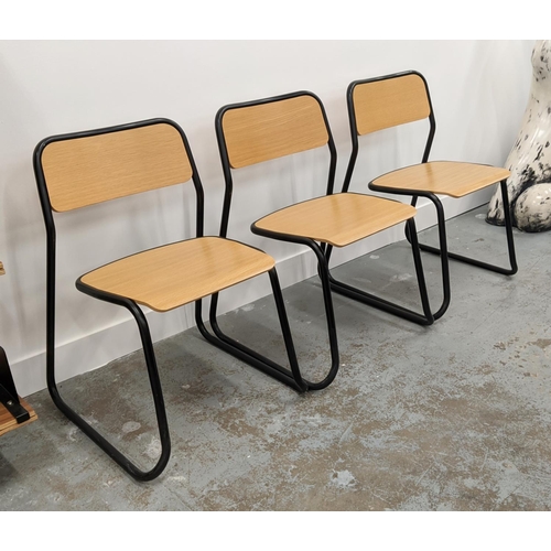 323 - NAUGHTONE BOUNCE CHAIRS, a set of eight, black metal frames, 76cm H. (8)