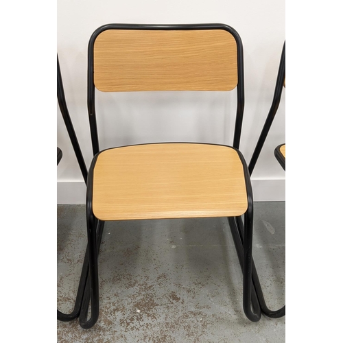 323 - NAUGHTONE BOUNCE CHAIRS, a set of eight, black metal frames, 76cm H. (8)