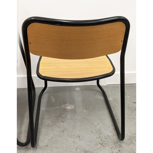 323 - NAUGHTONE BOUNCE CHAIRS, a set of eight, black metal frames, 76cm H. (8)