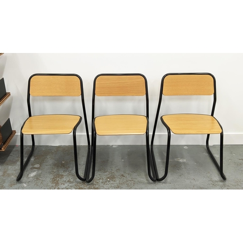 323 - NAUGHTONE BOUNCE CHAIRS, a set of eight, black metal frames, 76cm H. (8)