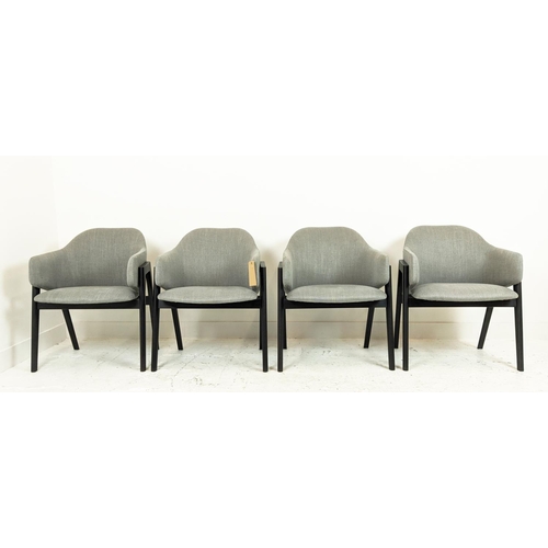 393 - LINLEY SAVILLE DINING CHAIRS, a set of four, by Matthew Hilton, 80cm H approx. (4)