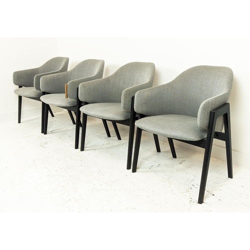 393 - LINLEY SAVILLE DINING CHAIRS, a set of four, by Matthew Hilton, 80cm H approx. (4)