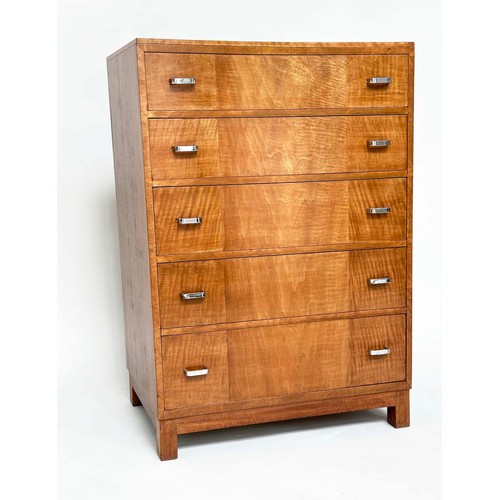 273 - HEALS CHEST OF DRAWERS, mid 20th century walnut with five long drawers, 76cm x 107cm H x 45cm.