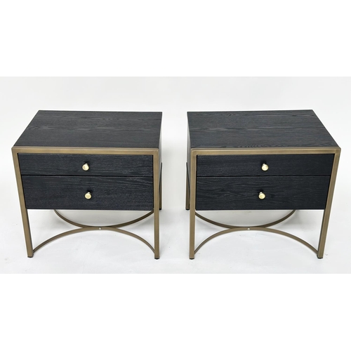 282 - LIANG AND EIMIL RIVOLI BEDSIDE TABLES, pair,  each with two drawers, 55cm W x 40cm D x 50cm H.