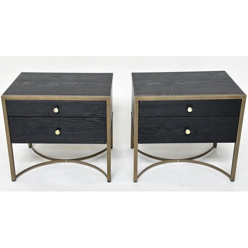 282 - LIANG AND EIMIL RIVOLI BEDSIDE TABLES, pair,  each with two drawers, 55cm W x 40cm D x 50cm H.