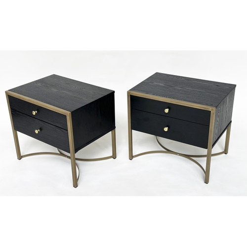 282 - LIANG AND EIMIL RIVOLI BEDSIDE TABLES, pair,  each with two drawers, 55cm W x 40cm D x 50cm H.