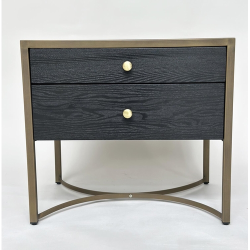 282 - LIANG AND EIMIL RIVOLI BEDSIDE TABLES, pair,  each with two drawers, 55cm W x 40cm D x 50cm H.