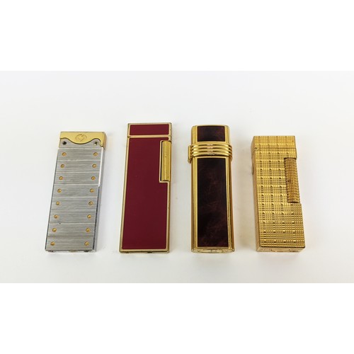 177 - FOUR VARIOUS CIGARETTE LIGHTERS, including a Christian Dior gold plated and enamelled lighter, a Dun... 