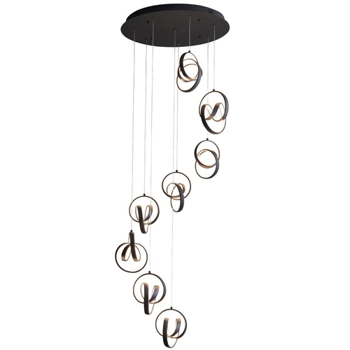 387 - CHANDELIER, contemporary abstract LED light design, 200cm drop approx.