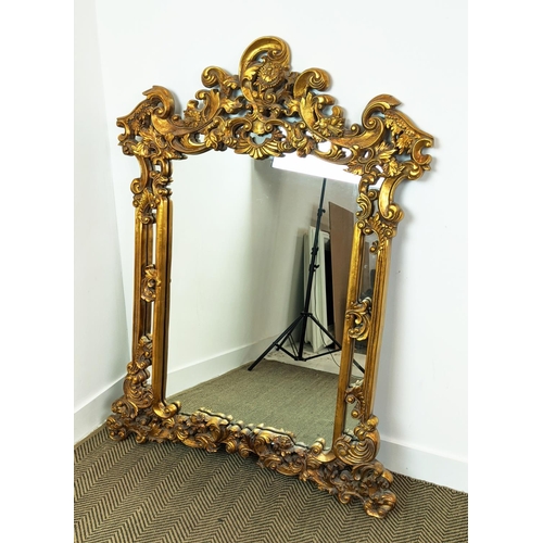 190 - WALL MIRROR, Rococo style gilt framed, 142cm H x 109cm H W.