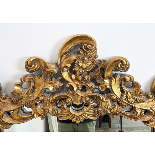 190 - WALL MIRROR, Rococo style gilt framed, 142cm H x 109cm H W.