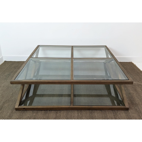 367 - OKA LARGE MARYLEBONE COFFEE TABLE, 160cm W x 140cm D x 42cm H.