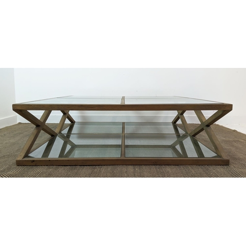 367 - OKA LARGE MARYLEBONE COFFEE TABLE, 160cm W x 140cm D x 42cm H.