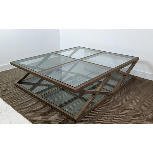 367 - OKA LARGE MARYLEBONE COFFEE TABLE, 160cm W x 140cm D x 42cm H.