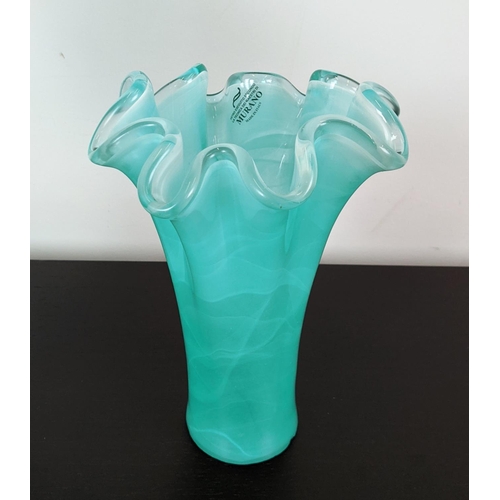 372 - VASES, two differing, Murano style glass, 42cm H at tallest. (2)