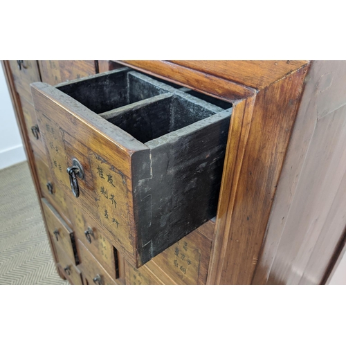 378 - CHINESE STYLE APOTHECARY CHEST, with fifteen drawers, 87cm W x 46cm D x 109cm H.